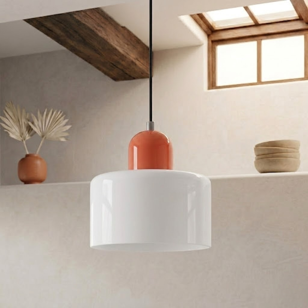 Ring-Shaped Glass Pendant Light with Adjustable Hanging Height and 3-Color Light Switching 23