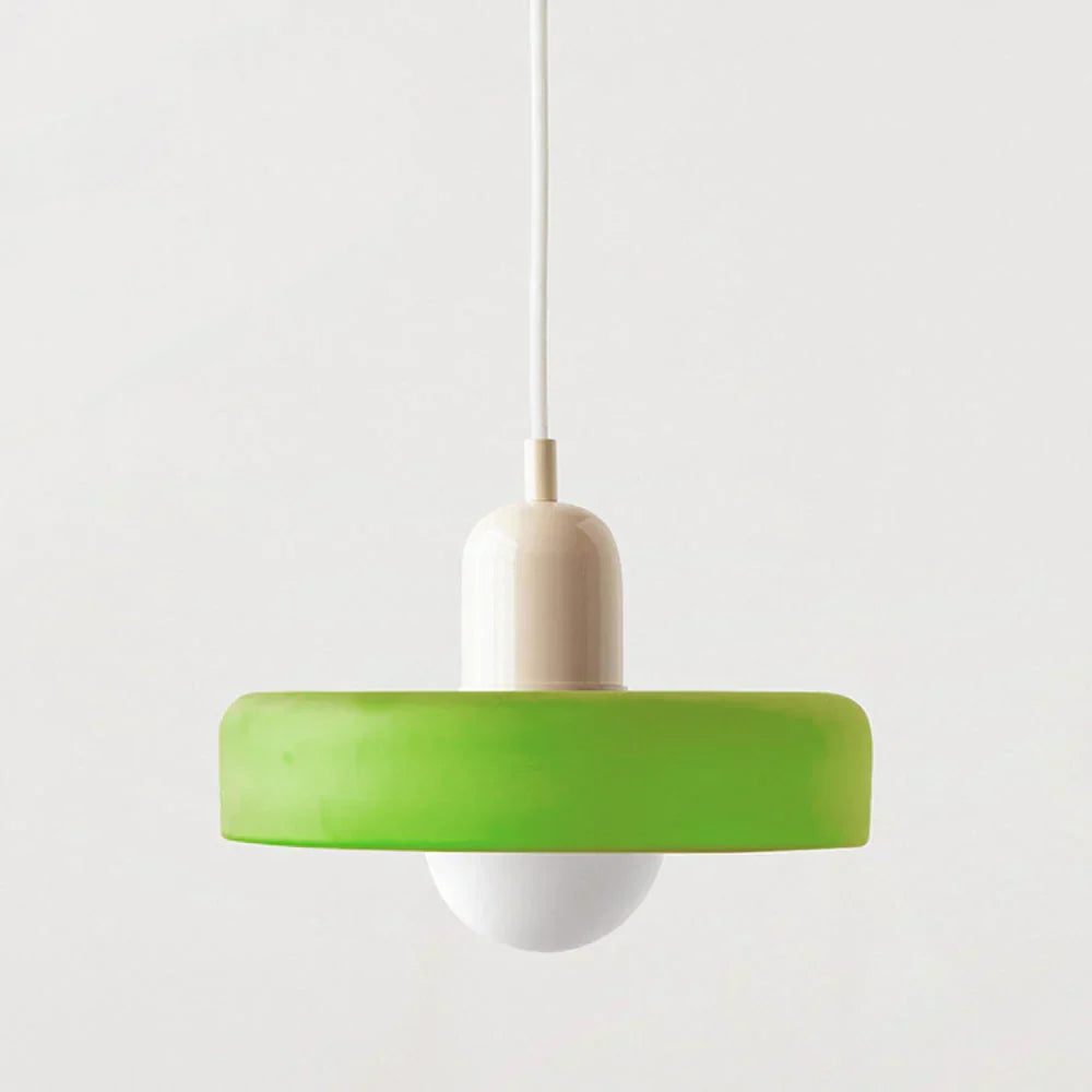 Bauhaus Style Stained Glass Pendant Light with Geometric Design 7