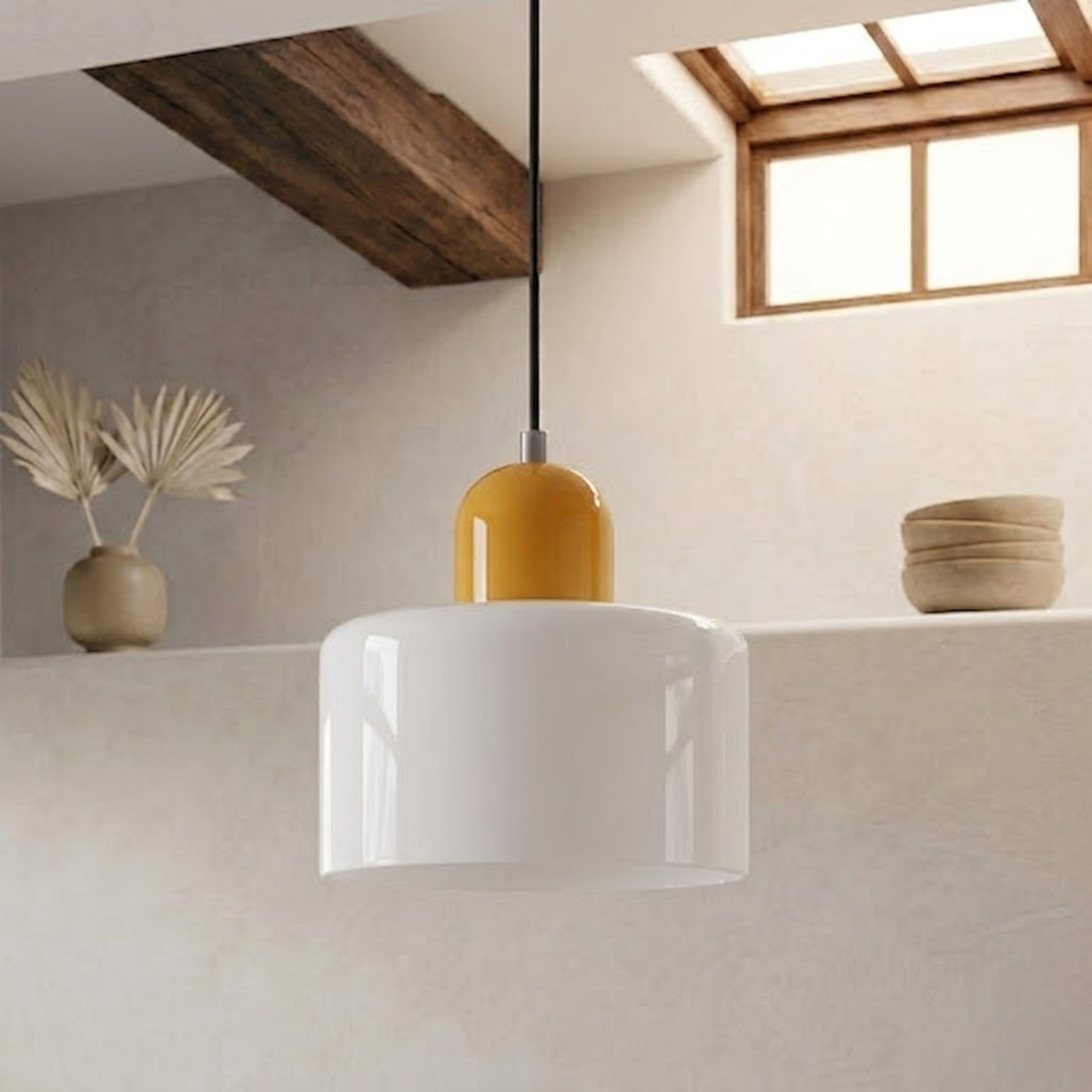 Ring-Shaped Glass Pendant Light with Adjustable Hanging Height and 3-Color Light Switching 28