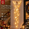 Angel Christmas Wall Light with Halo and Cascading Stars, Warm White 1