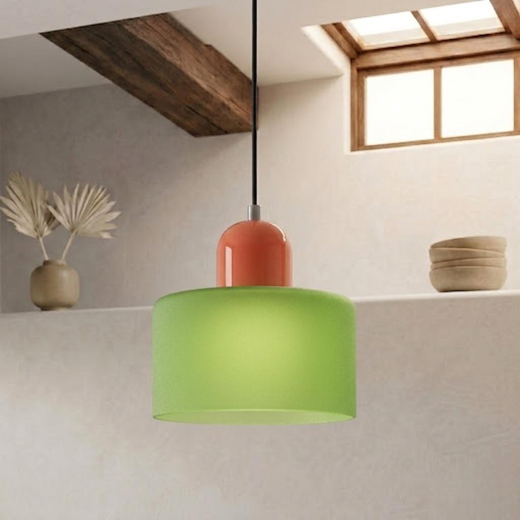 Ring-Shaped Glass Pendant Light with Adjustable Hanging Height and 3-Color Light Switching 29
