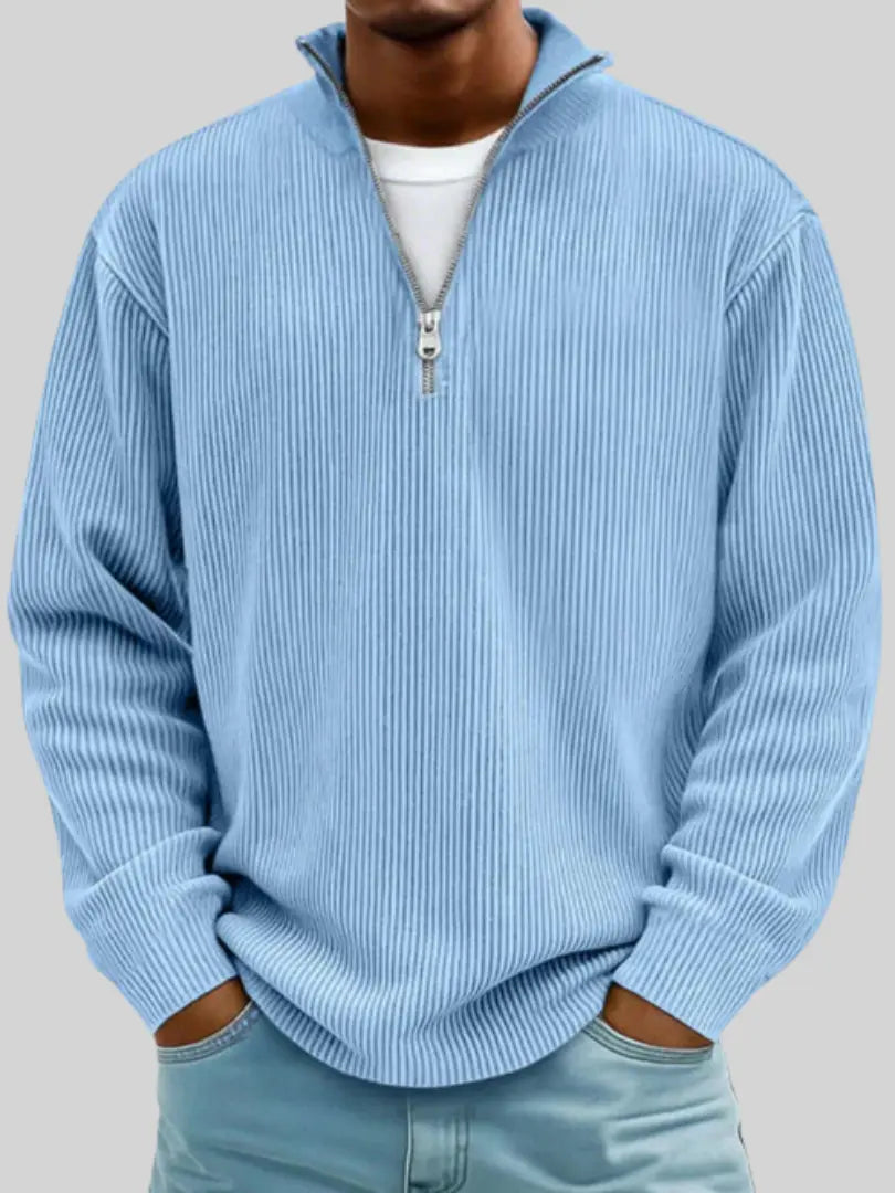 Cozy Quarter-Zip Sweater for Men and Women, Relaxed Fit, Warm and Shape-Keeping 1