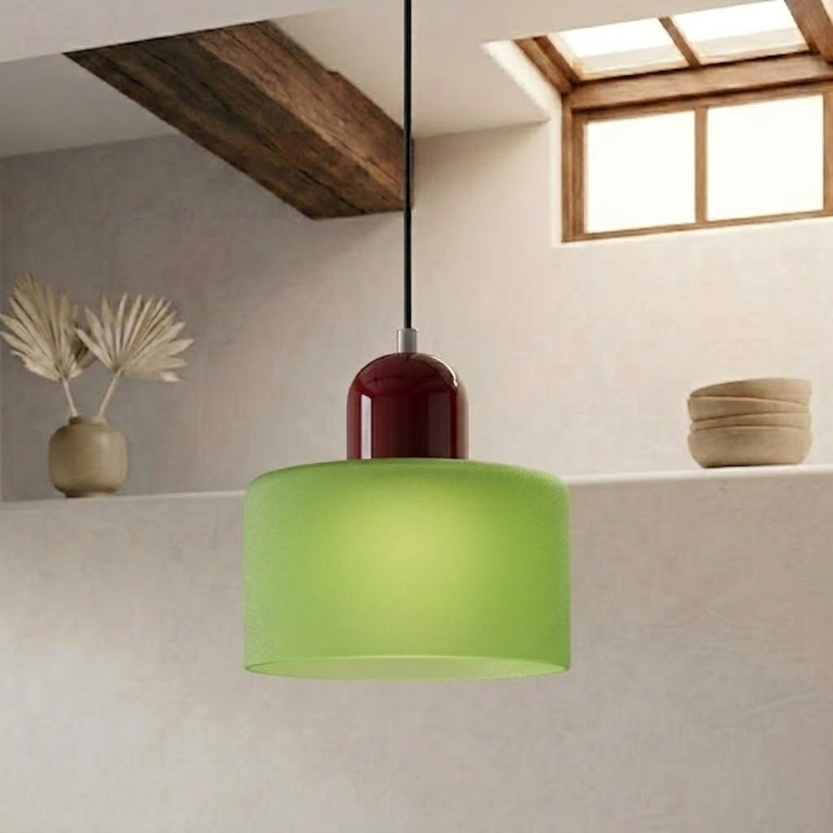 Ring-Shaped Glass Pendant Light with Adjustable Hanging Height and 3-Color Light Switching 31