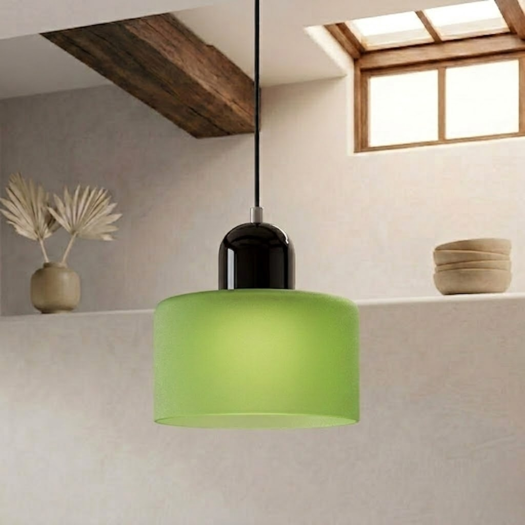 Ring-Shaped Glass Pendant Light with Adjustable Hanging Height and 3-Color Light Switching 33