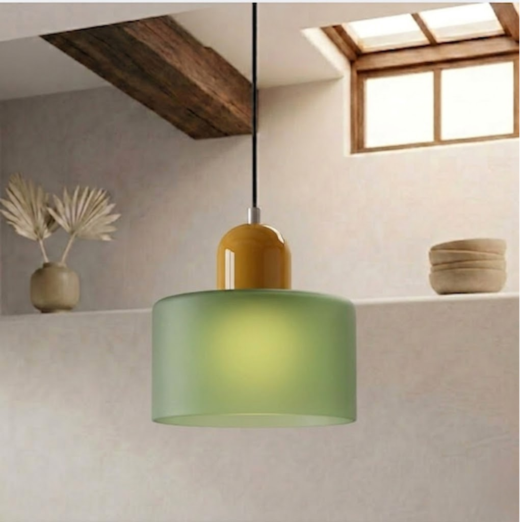 Ring-Shaped Glass Pendant Light with Adjustable Hanging Height and 3-Color Light Switching 34