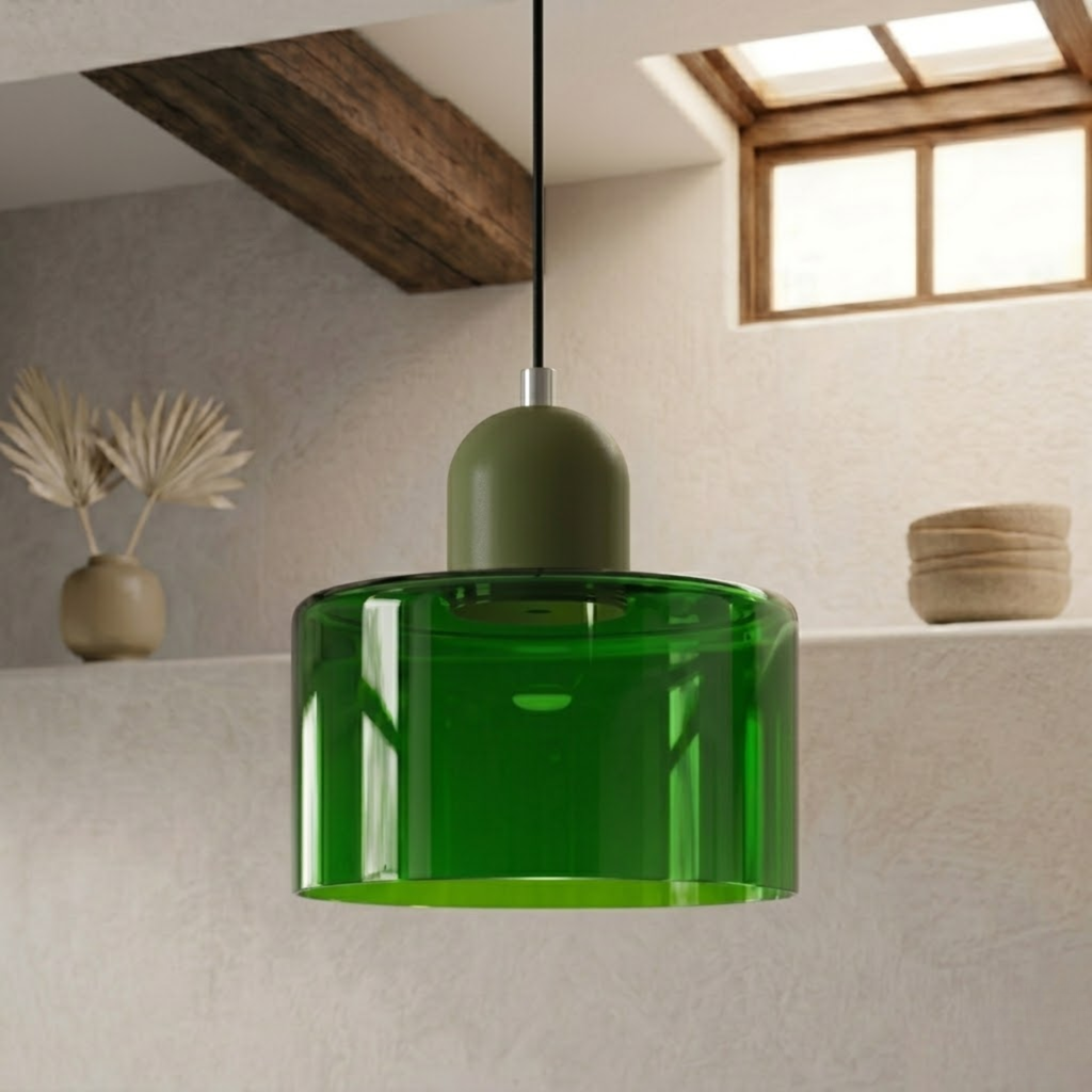 Ring-Shaped Glass Pendant Light with Adjustable Hanging Height and 3-Color Light Switching 37