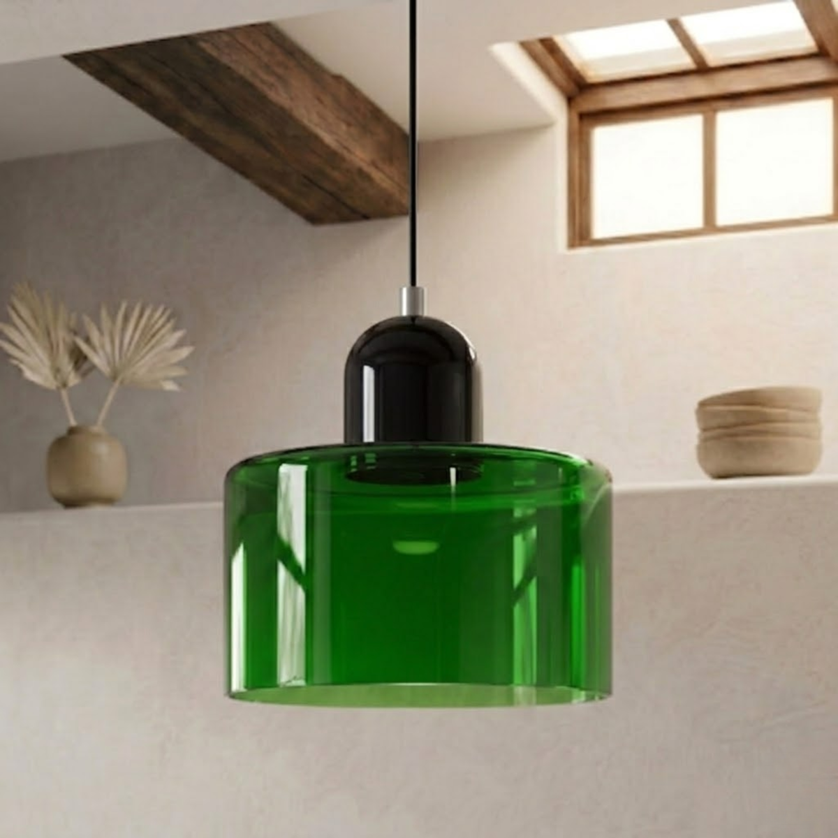 Ring-Shaped Glass Pendant Light with Adjustable Hanging Height and 3-Color Light Switching 39