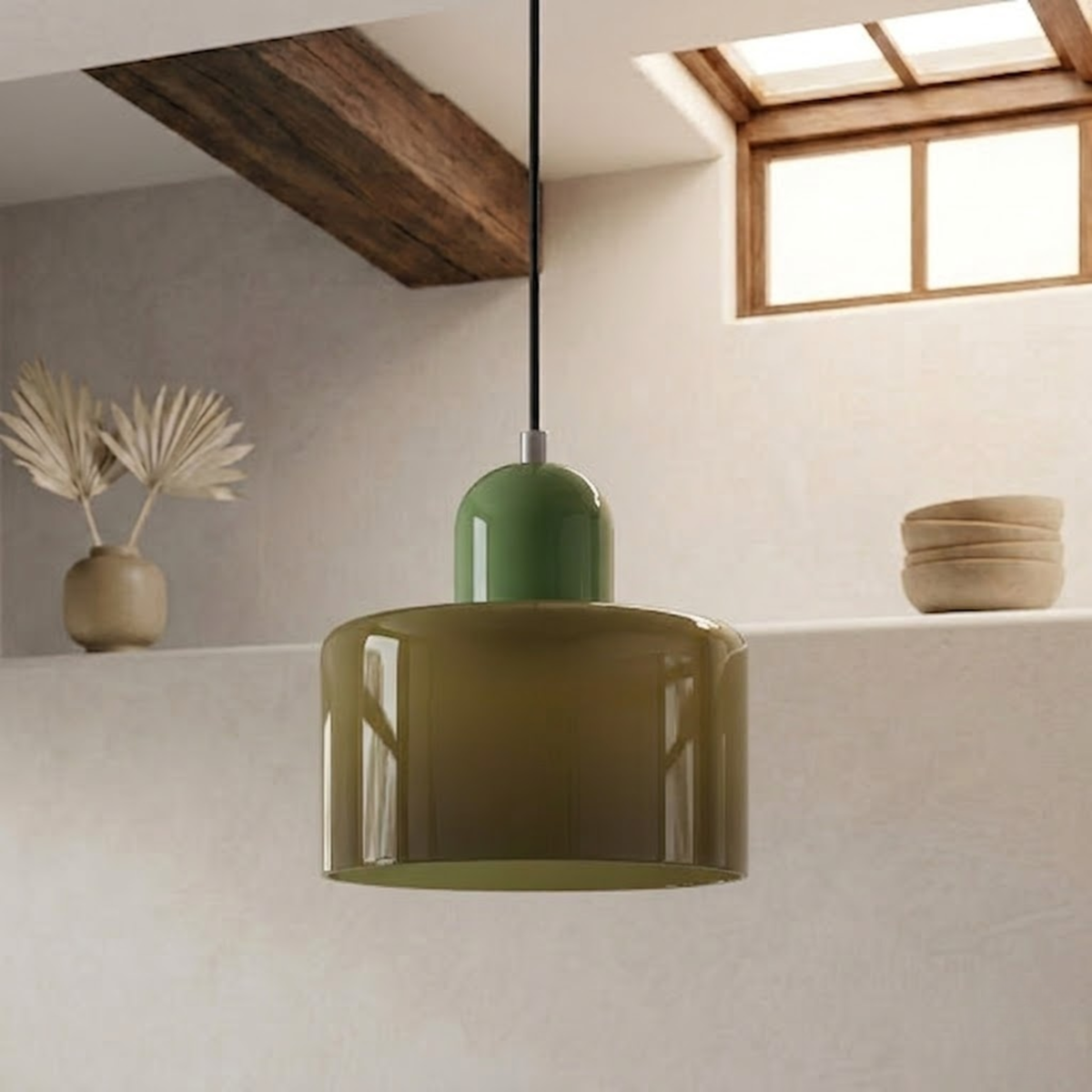 Ring-Shaped Glass Pendant Light with Adjustable Hanging Height and 3-Color Light Switching 12