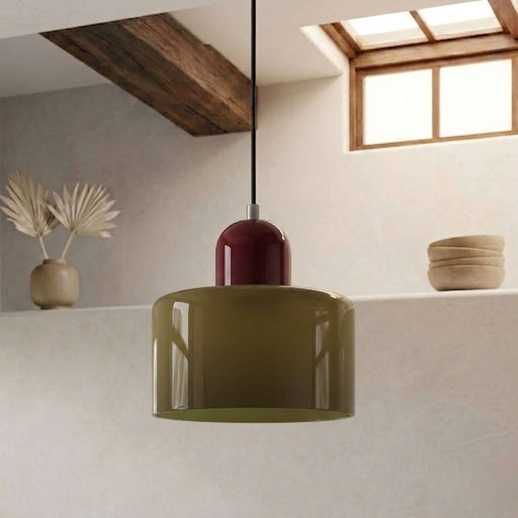 Ring-Shaped Glass Pendant Light with Adjustable Hanging Height and 3-Color Light Switching 13