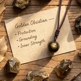 Golden Obsidian Necklace for Women - Protective Handmade Gemstone Pendant 3