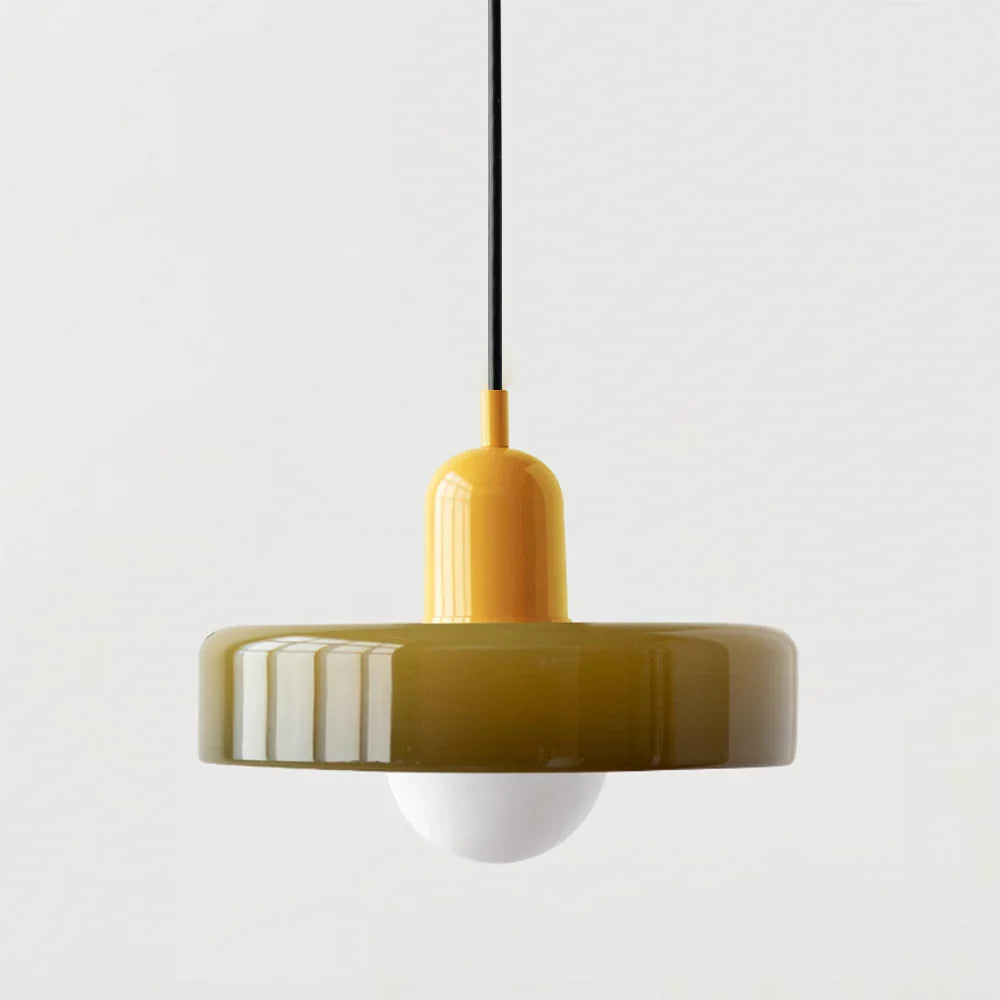 Bauhaus Style Stained Glass Pendant Light with Geometric Design 18