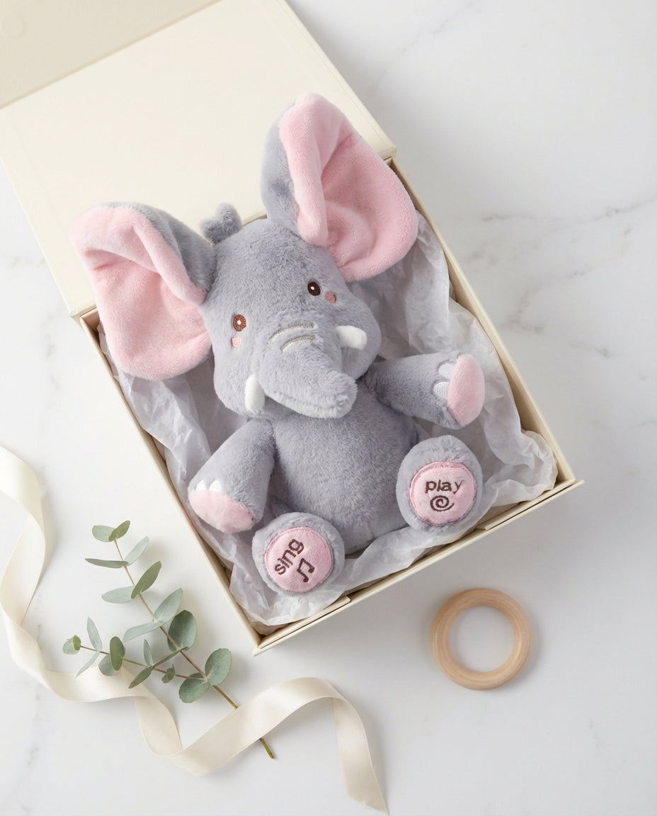 Interactive Peek-a-Boo Elephant Plush Toy with Music for Babies 3 Months+ 5