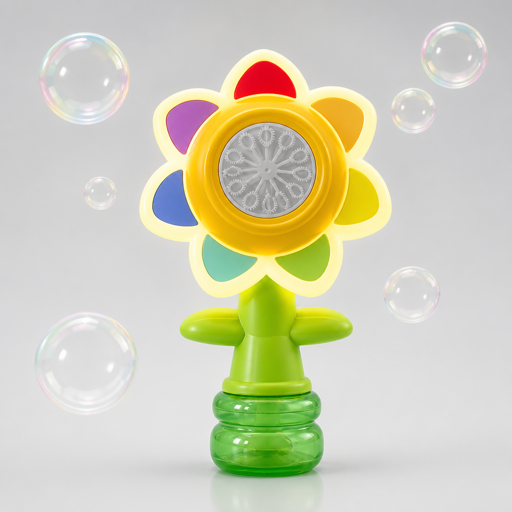 BloomBubble dancing sunflower bubble machine studio shot