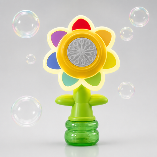 BloomBubble dancing sunflower bubble machine studio shot