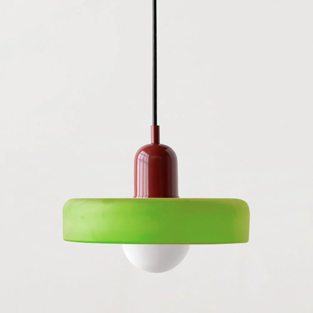 Bauhaus Style Stained Glass Pendant Light with Geometric Design 1