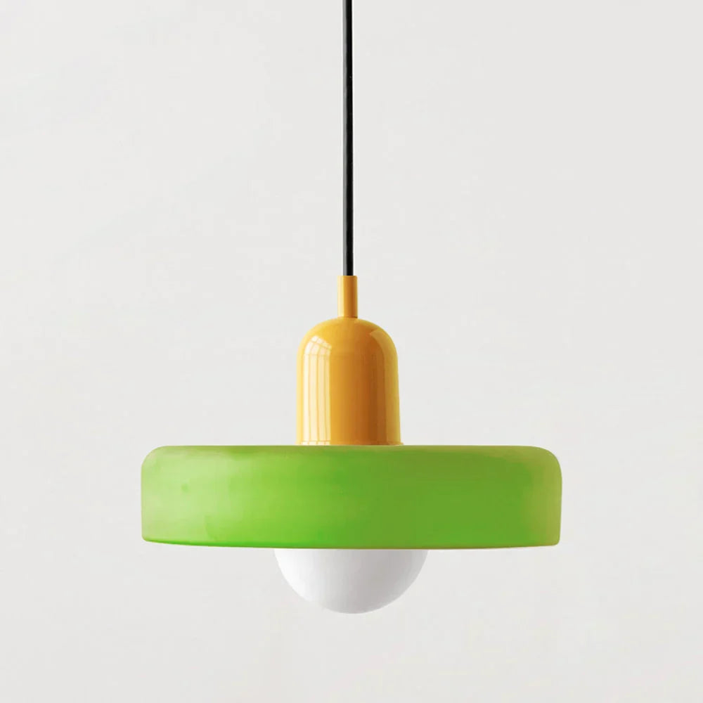 Bauhaus Style Stained Glass Pendant Light with Geometric Design 8