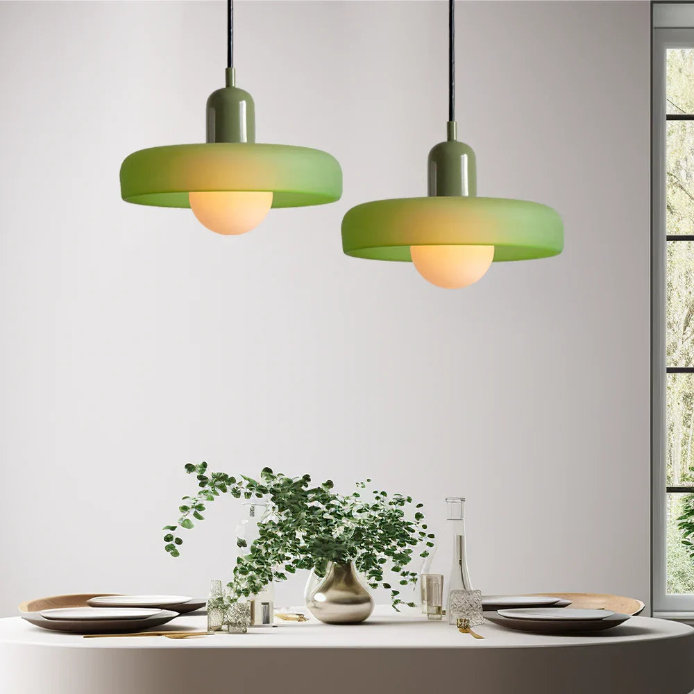 Bauhaus Style Stained Glass Pendant Light with Geometric Design 6