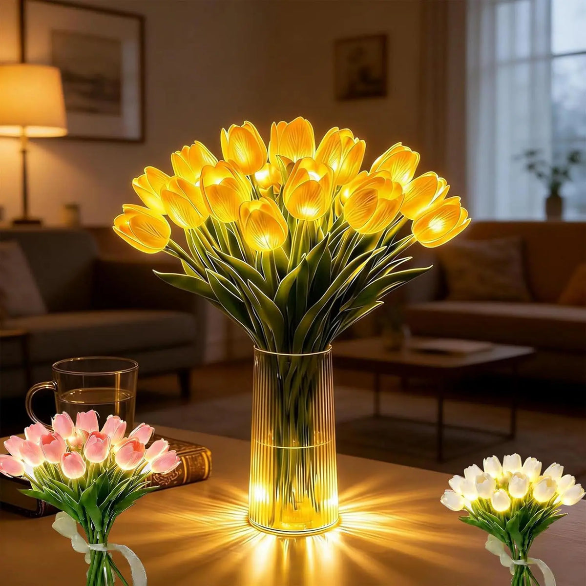 Cordless LED Tulip Flower Lamp for Cozy Ambient Lighting 2
