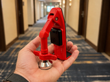 Haven door brace held in hand