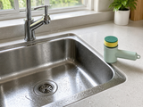 Gleaming clean sink next to the Spinly scrubber