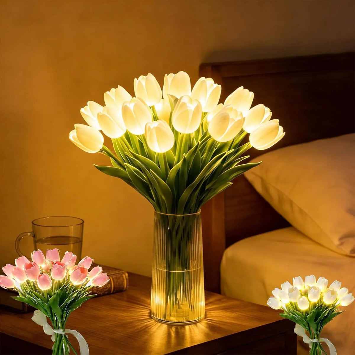 Cordless LED Tulip Flower Lamp for Cozy Ambient Lighting 1