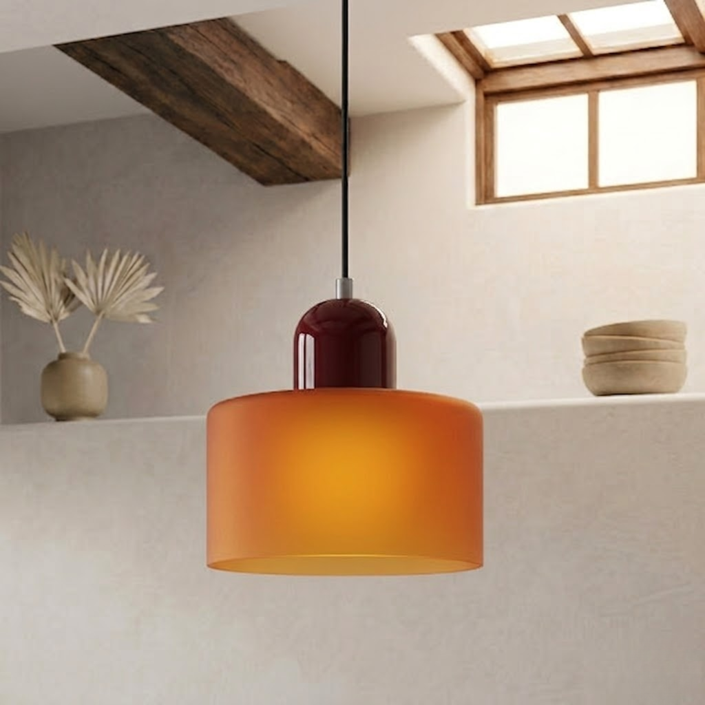 Ring-Shaped Glass Pendant Light with Adjustable Hanging Height and 3-Color Light Switching 19
