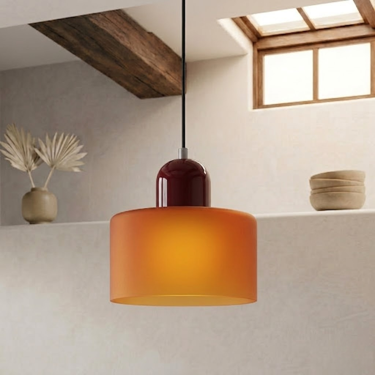 Ring-Shaped Glass Pendant Light with Adjustable Hanging Height and 3-Color Light Switching 19