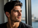 Defined jawline portrait