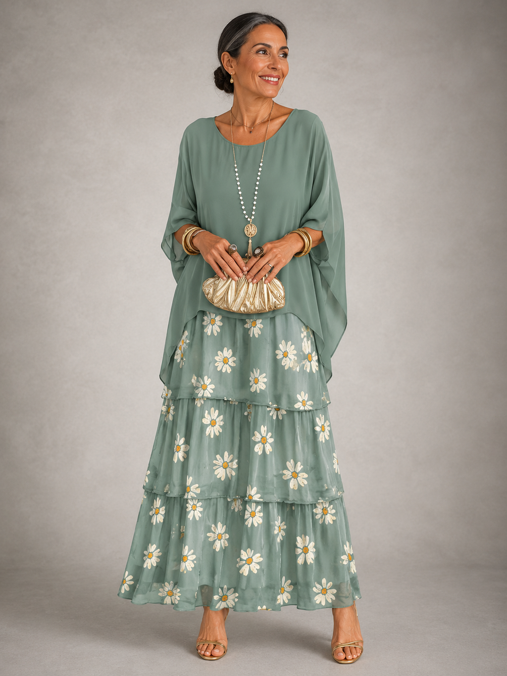 Elegant Flowing Layered Maxi Dress for Women – Loose Fit, Lightweight 8