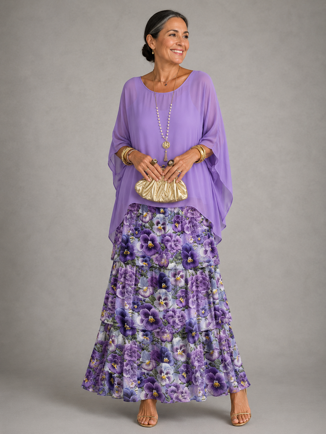 Elegant Flowing Layered Maxi Dress for Women – Loose Fit, Lightweight 10