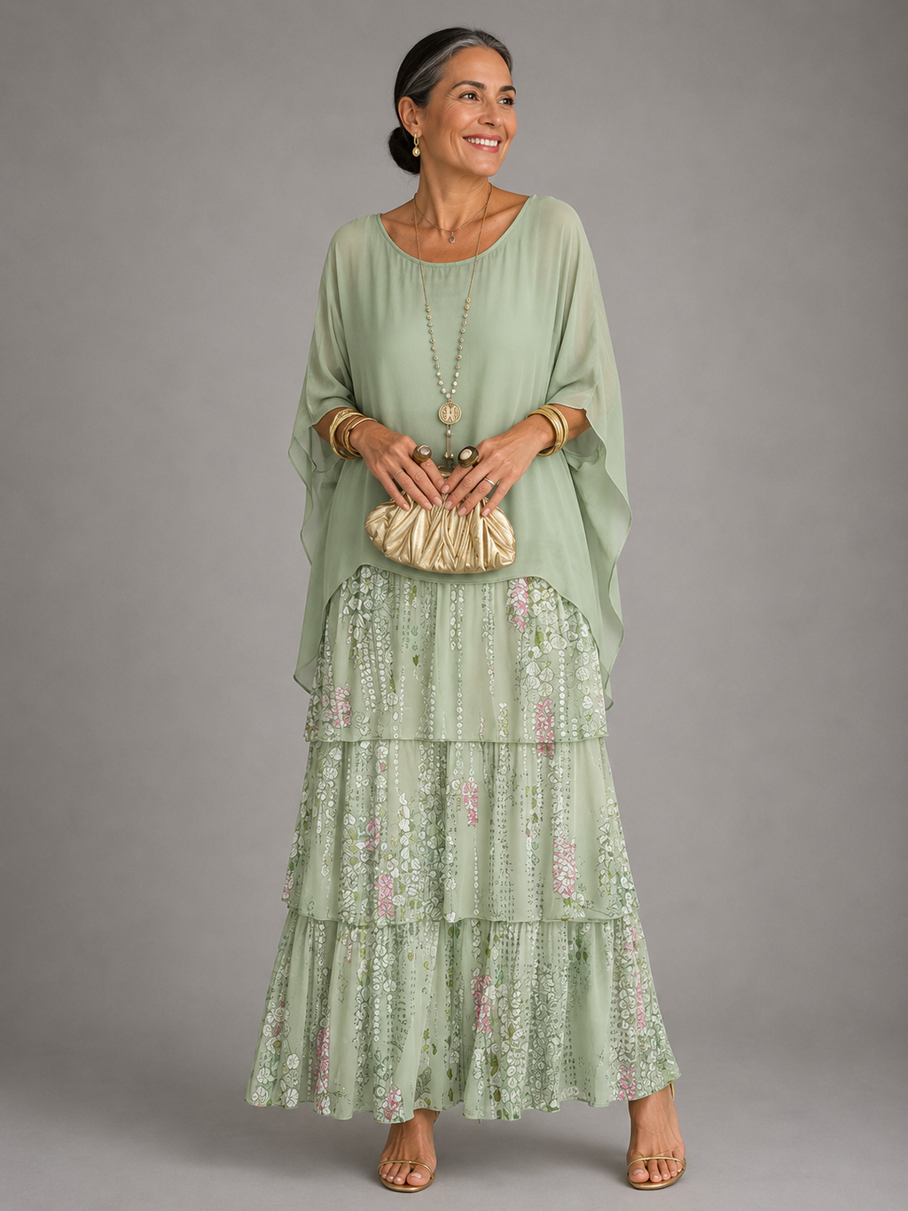 Elegant Flowing Layered Maxi Dress for Women – Loose Fit, Lightweight 12