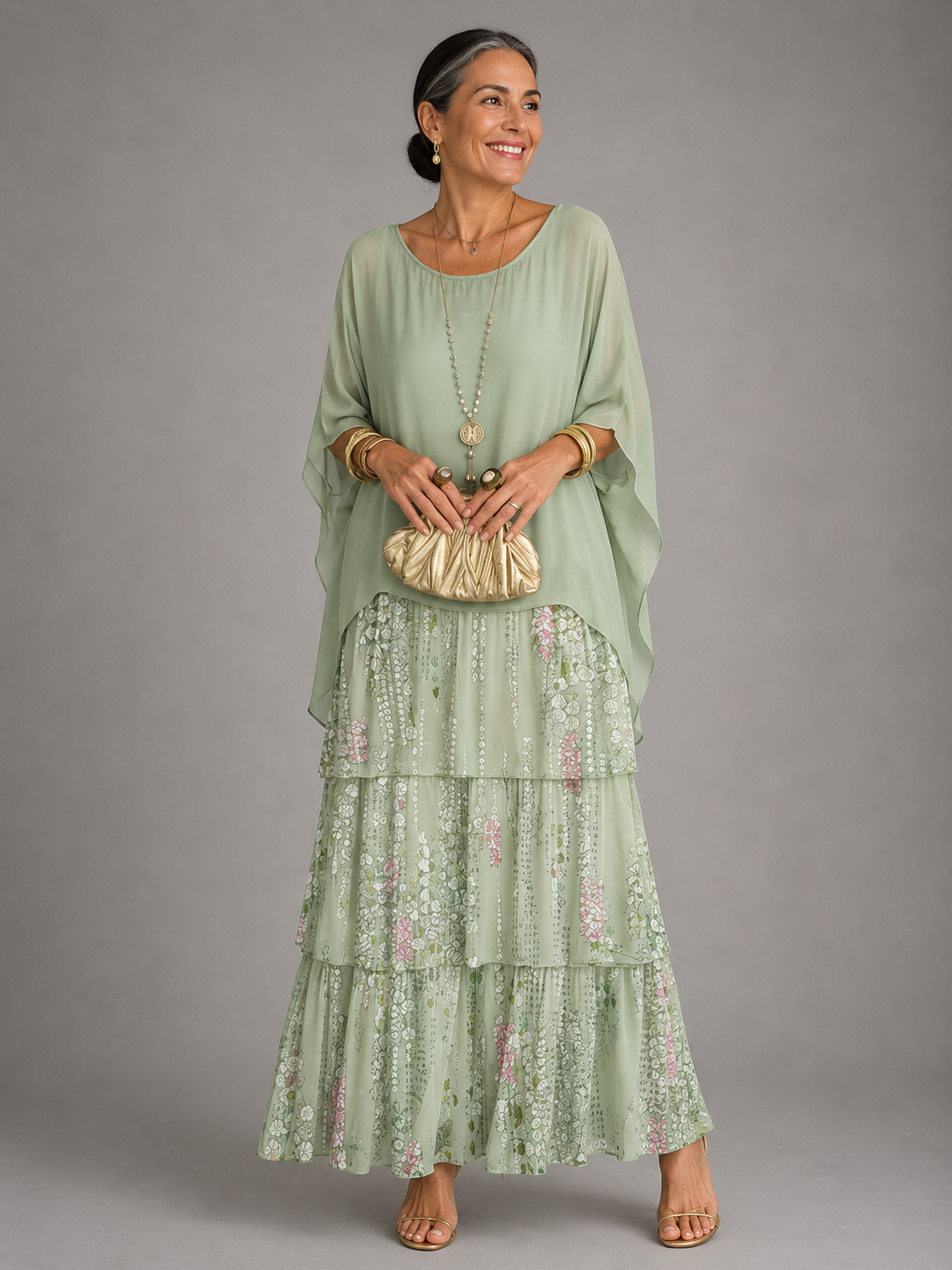 Elegant Flowing Layered Maxi Dress for Women – Loose Fit, Lightweight 12