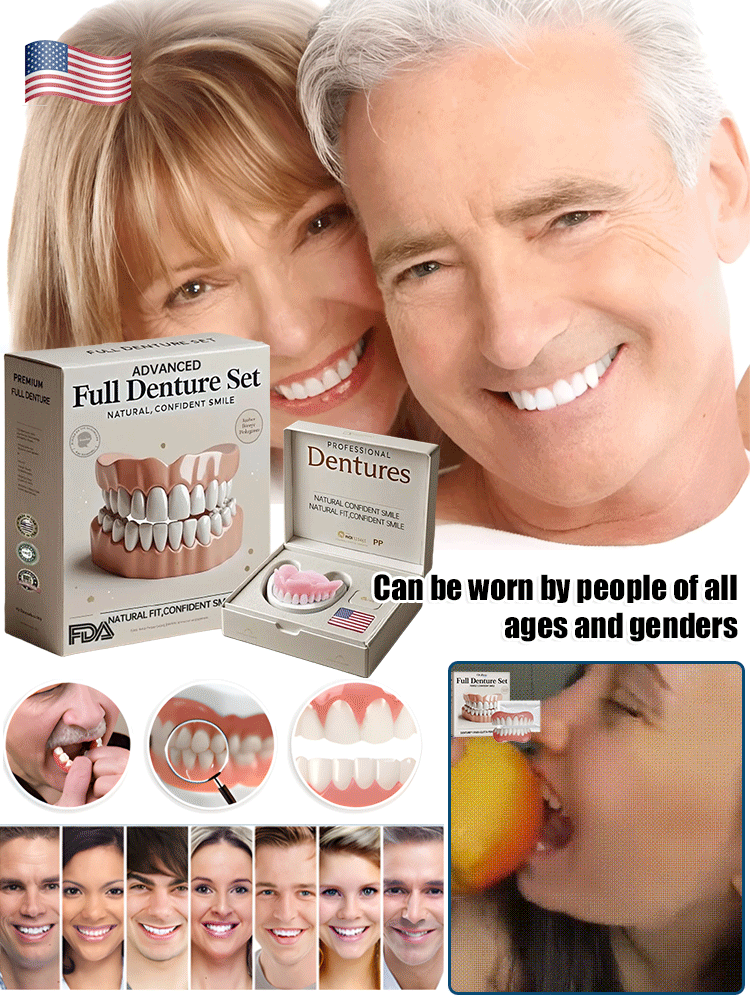 Custom Moldable Cosmetic Denture Set – Reusable Upper & Lower Jaw Solution