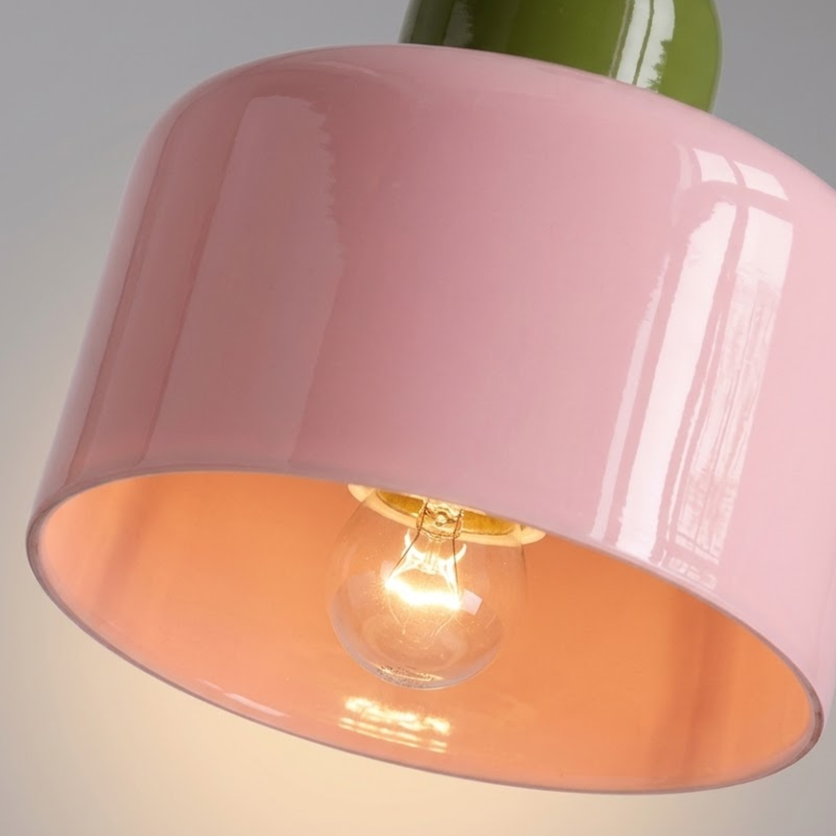 Ring-Shaped Glass Pendant Light with Adjustable Hanging Height and 3-Color Light Switching 4