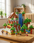 Magnetic Building Blocks Set - Pixel-Style Blocks with Figures for Kids Ages 3+