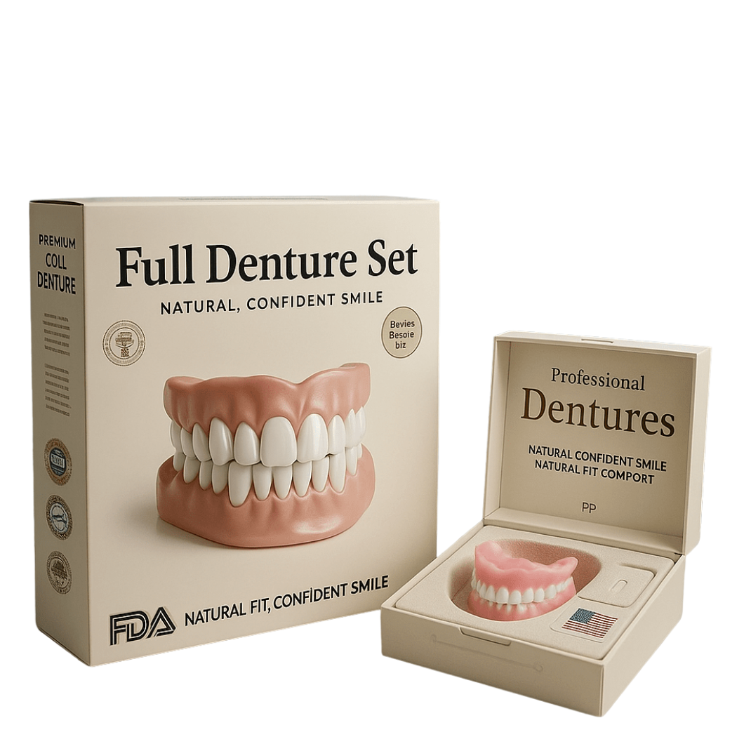 Flexible Denture Set for Upper & Lower Jaw – Reusable & Custom-Fit