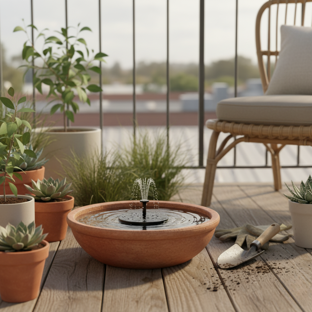 Solar Fountain for Garden Bowls and Basins - Powered by Sunlight 6