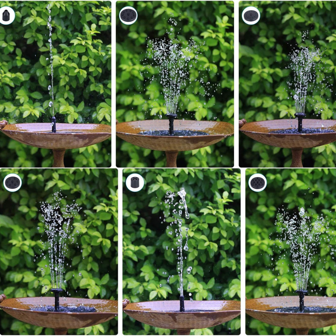 Six spray patterns