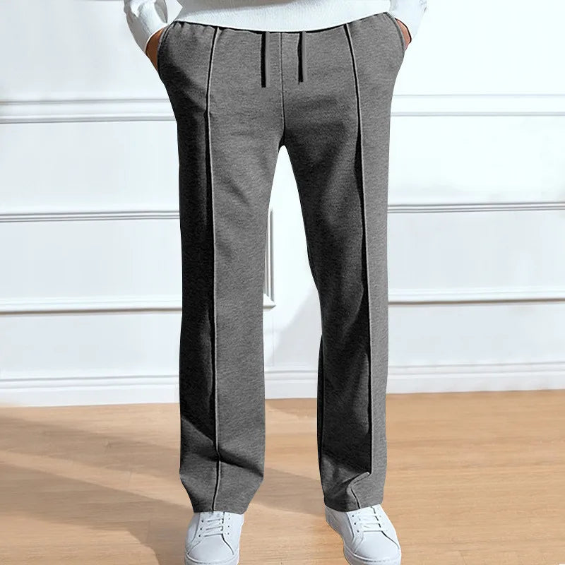 Men's Slim Fit Pants with Elastic Drawstring Waist 2