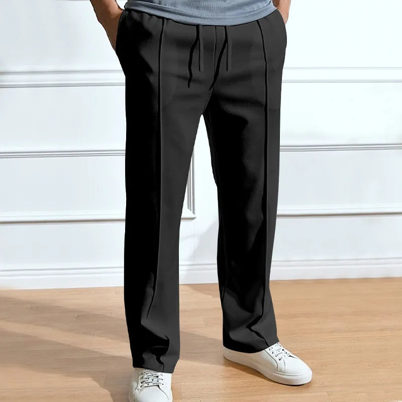 Men's Slim Fit Pants with Elastic Drawstring Waist 3