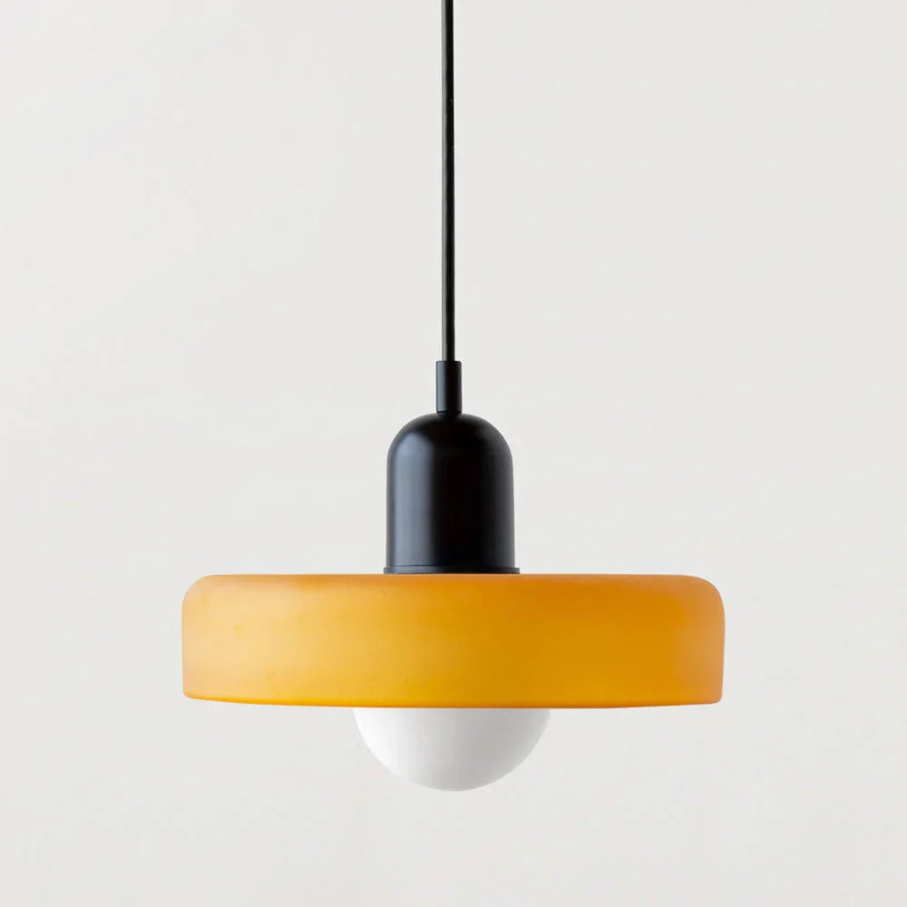 Bauhaus Style Stained Glass Pendant Light with Geometric Design 14