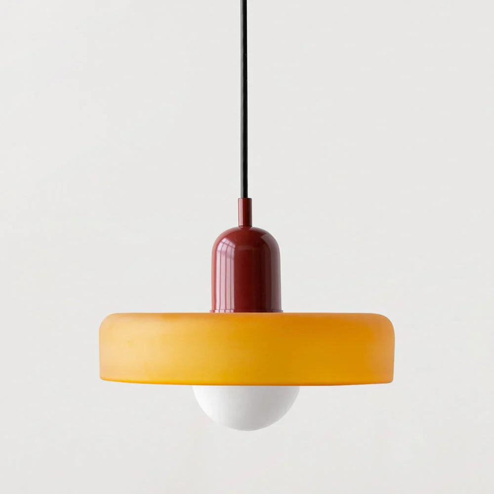 Bauhaus Style Stained Glass Pendant Light with Geometric Design 17