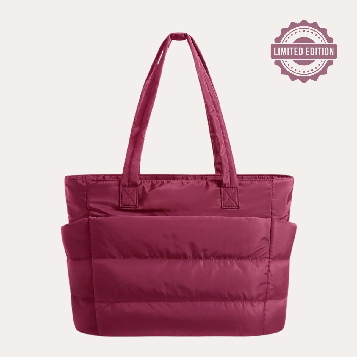 Quilted Puffy Tote Bag - Stylish, Roomy 20L Everyday Carryall 24