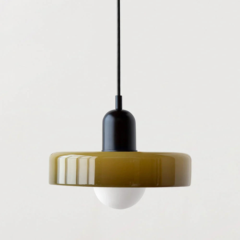 Bauhaus Style Stained Glass Pendant Light with Geometric Design 23