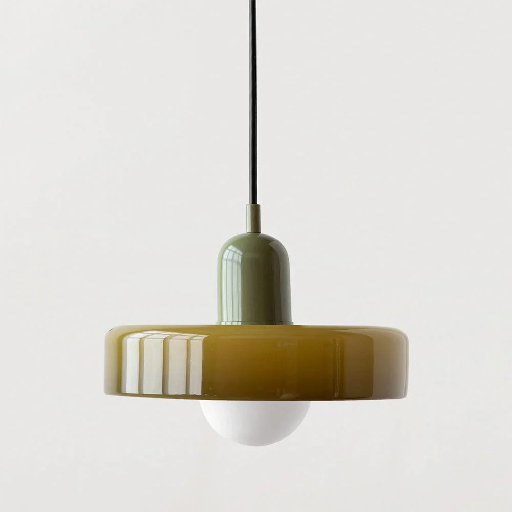Bauhaus Style Stained Glass Pendant Light with Geometric Design 22