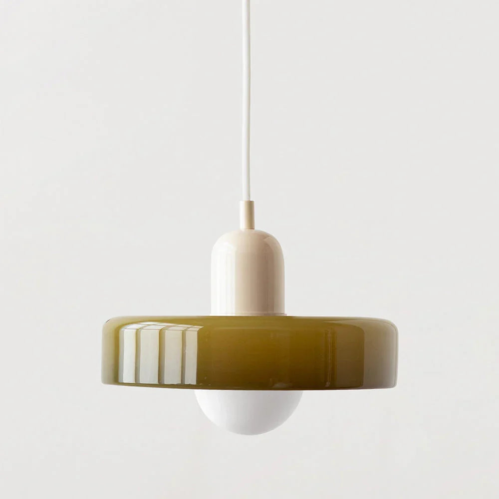 Bauhaus Style Stained Glass Pendant Light with Geometric Design 21