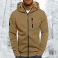 Men's Zip-Up Hoodie with Jacquard Fabric and Hood, Relaxed Fit 10