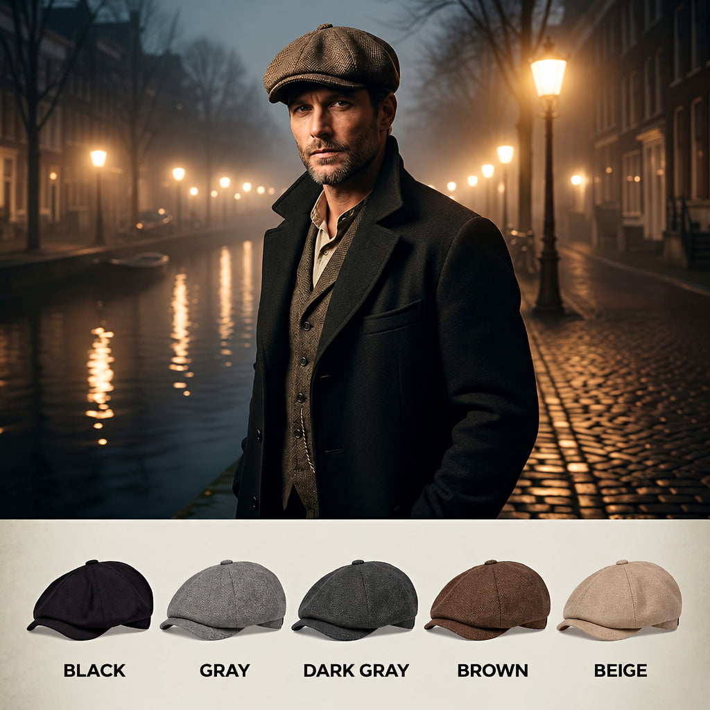 Vintage Flat Cap - Classic Newsboy Hat in Retro Style 1