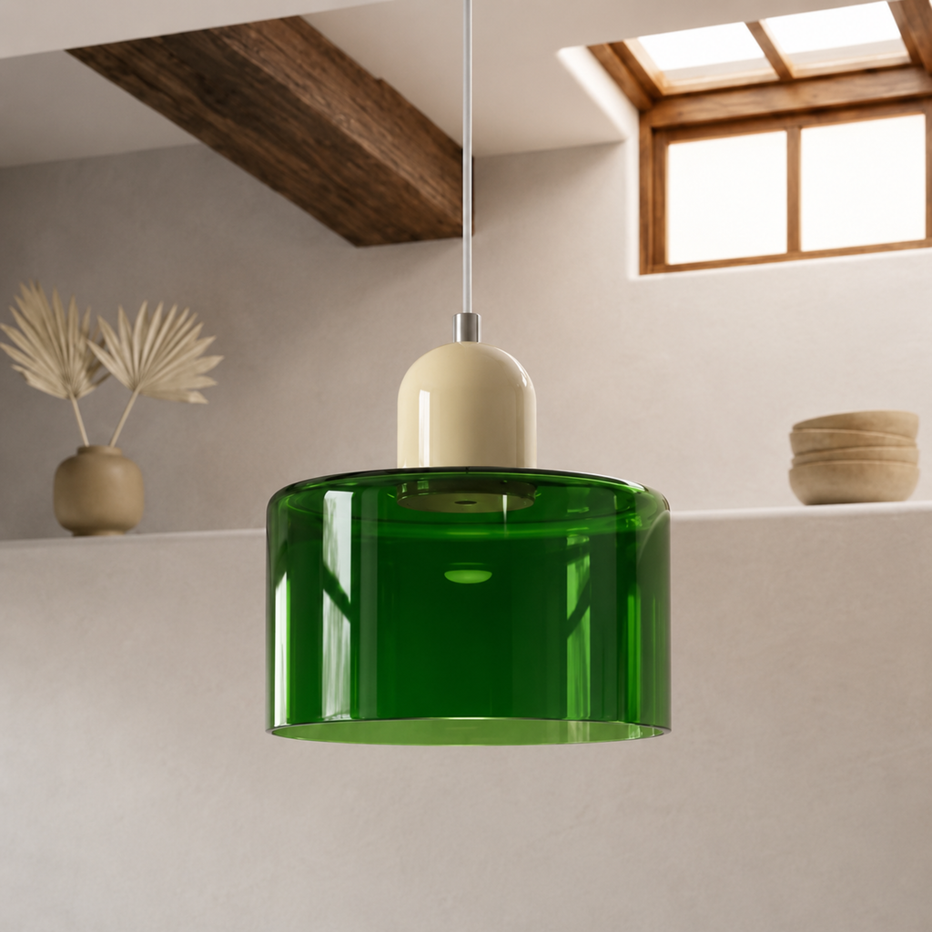 Ring-Shaped Glass Pendant Light with Adjustable Hanging Height and 3-Color Light Switching 41