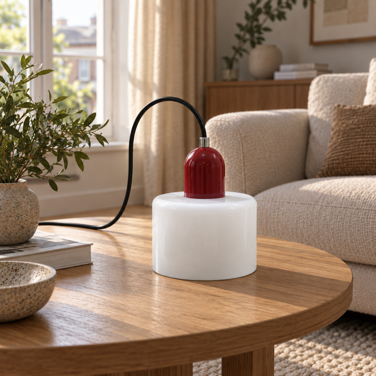 Ring-Shaped Glass Pendant Light with Adjustable Hanging Height and 3-Color Light Switching 2